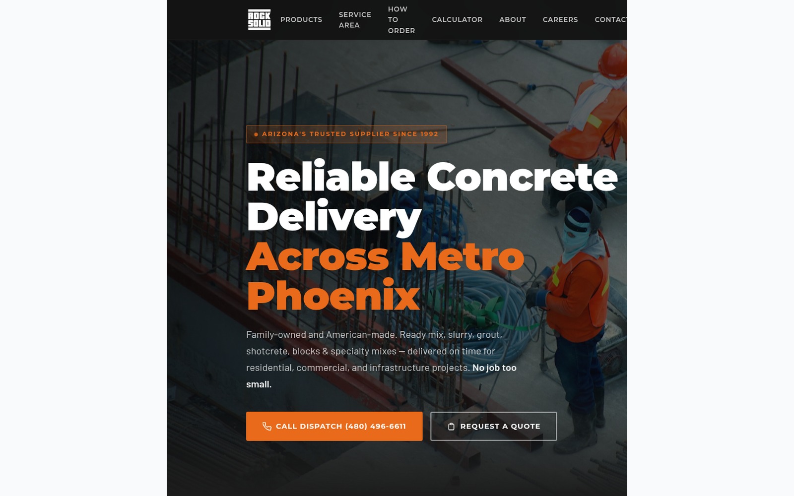Rock Solid Concrete client site